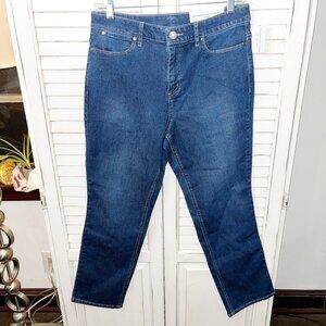NWT CHRISTOPHER & BANKS Straight Relaxed Fit High Rise "Perfect Jean" Blue 8P
